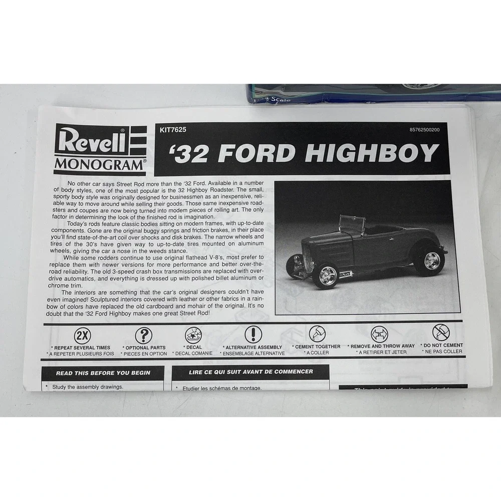 Revell 85-7625 1932 Ford Highboy Street Rod‎ Kit 1/25 Model Car Mountain NIOB